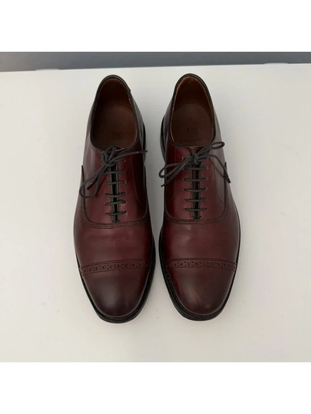 Allen Edmonds Fifth Avenue Leather Cap Toe Oxfords Burgundy (5736) Sz 9 D
